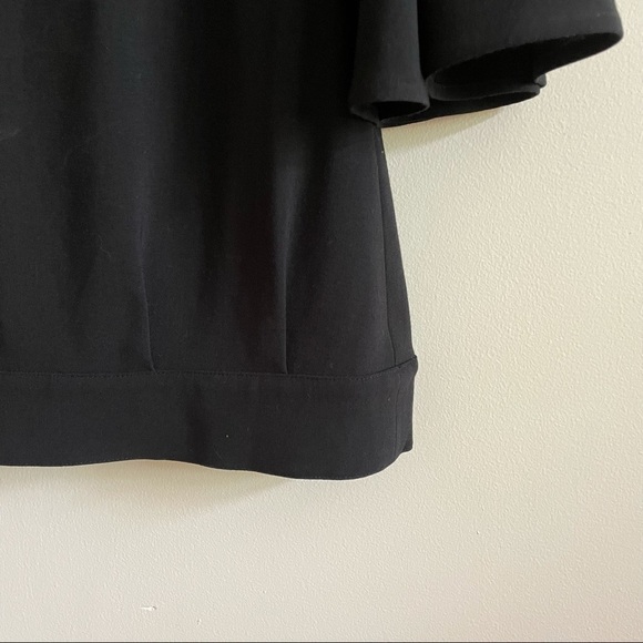 NANCY ROSE Black Bell Sleeve Wool Blend Mini Dress - Picture 6 of 11